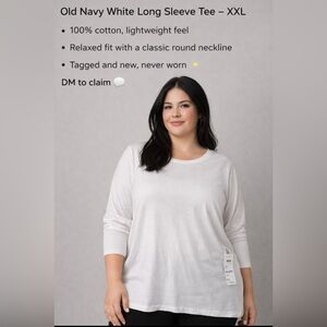 Women's White Long Sleeve Top